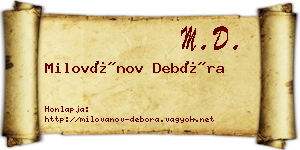 Milovánov Debóra névjegykártya